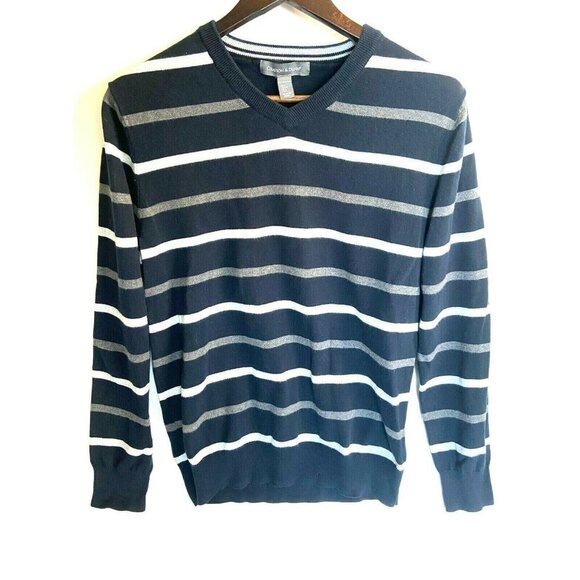 Grayson & Dunn 100% Cotton V-Neck Sweater Size L - Picture 1 of 10